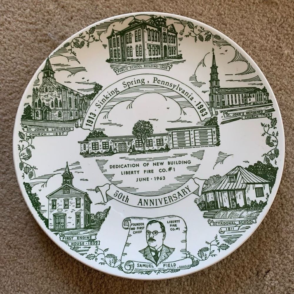 Sicking Spring Pennsylvania 50th Anniversary 1913-1963 Souvenir Plate
